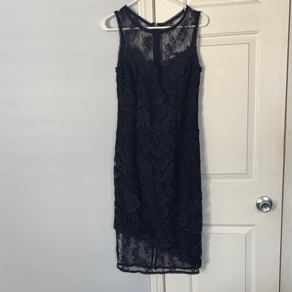 Elegant Asymmetrical Black Lace Dress
